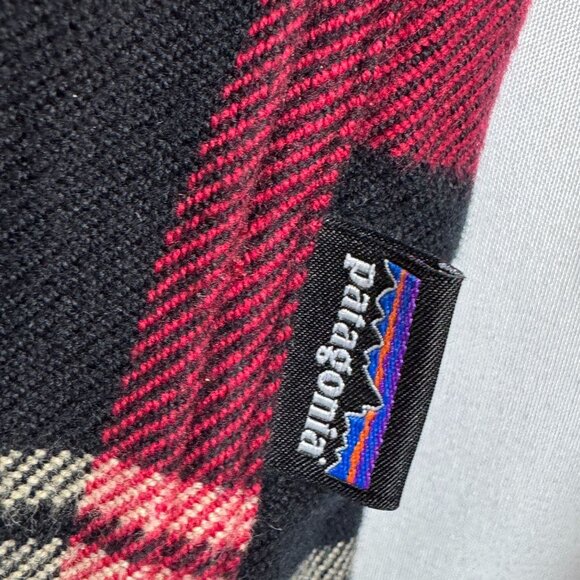 Patagonia Mens Organic Cotton Red & Black Plaid Button-Up Long Sleeve Shirt Size - Picture 8 of 9